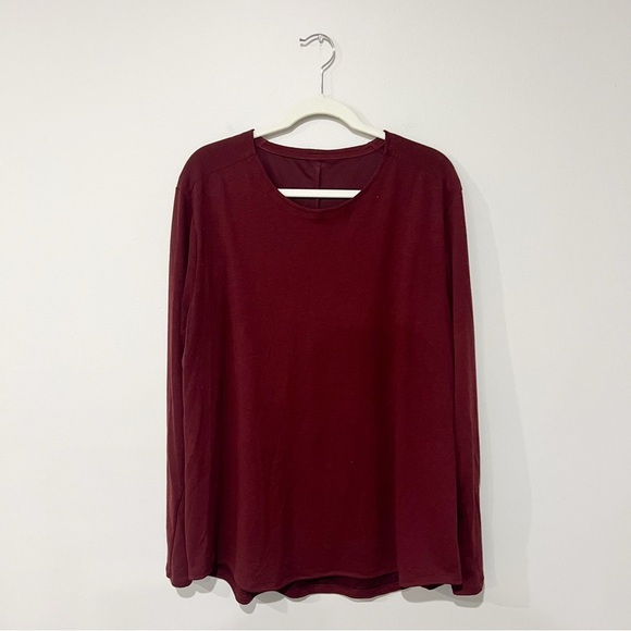 Men’s Lululemon Conflux Long SleeveShirt in Deep Ruby - Picture 2 of 10